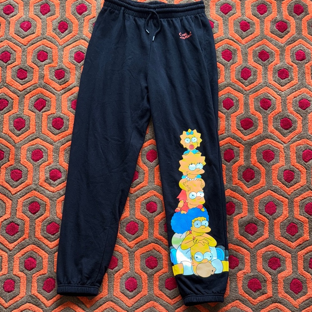 MAKE OFFER The Simpsons Youth Black Jogger Pants size Medium